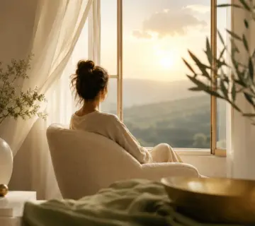 Frau blickt nachdenklich aus einem Fenster – Symbolbild für die Frage, wann Psychotherapie sinnvoll sein kann und wie psychische Belastungen erkannt werden 